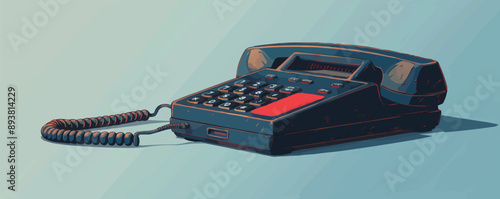Retro flip phone with antenna Vector flat minimalistic isolated illustration