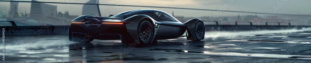 Fototapeta premium Electric Dreams: Future Eco-Friendly Vehicles highlights the advancements in electric vehicle technology,focusing on innovations that promote sustainability,reduce emissions,and shape a greener future