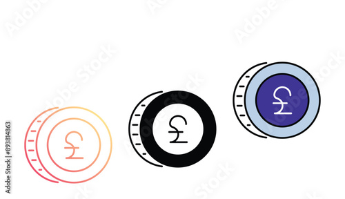 Pound icon design with white background stock illustration