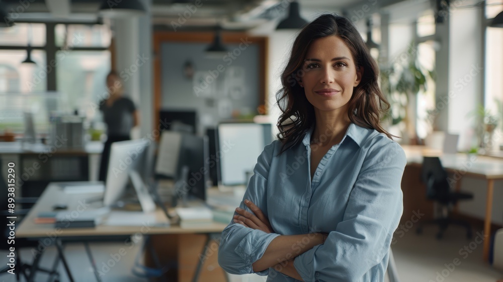 The confident businesswoman in office The confident businesswoman in office