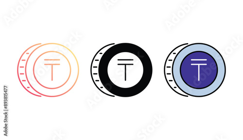 Tenge icon design with white background stock illustration