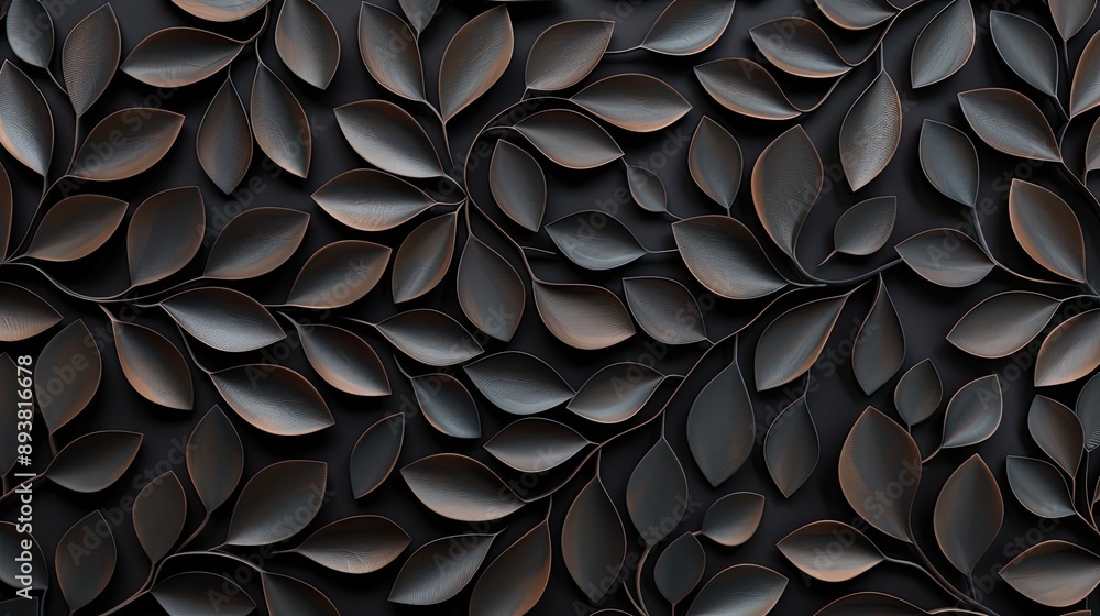 Abstract 3D botanical patterns with intricate details, forming a rich and textured background Abstract 3D botanical patterns with intricate details, forming a rich and textured background