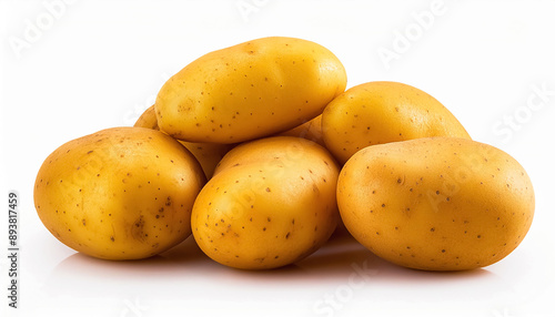 A lots of fresh Potato Vegetables organic isolated on white background.