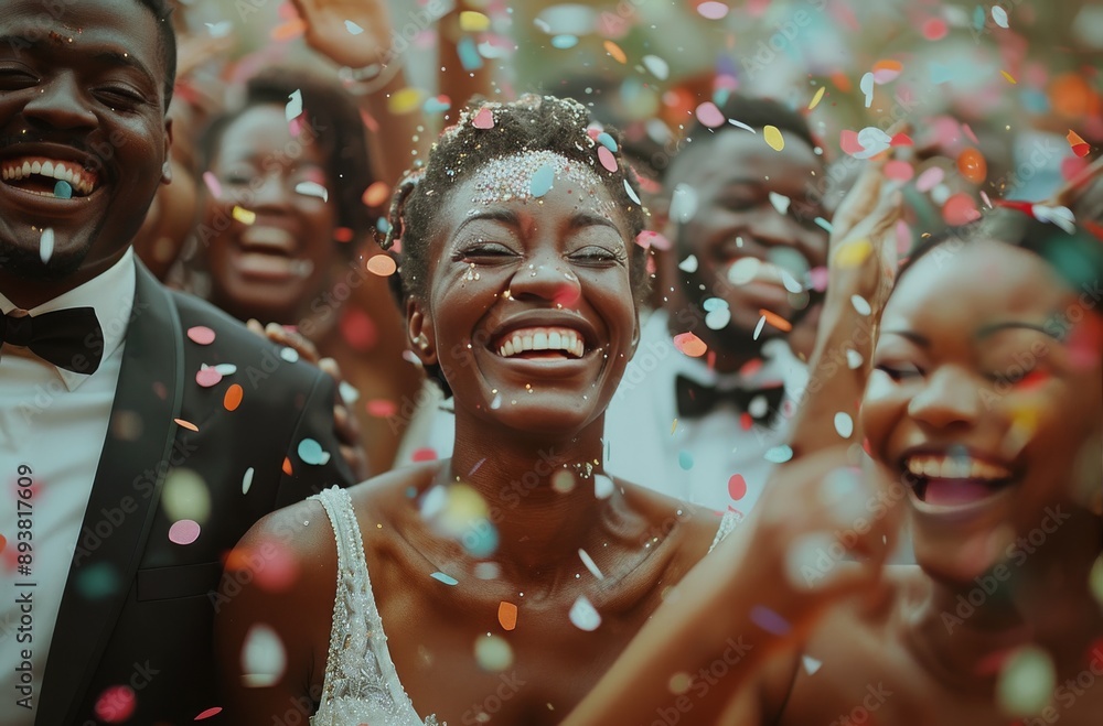 Woman Laughing In Confetti Woman Laughing In Confetti