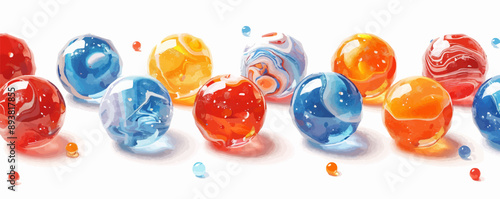 Marbles on a white background. Vector flat minimalistic isolated illustration.