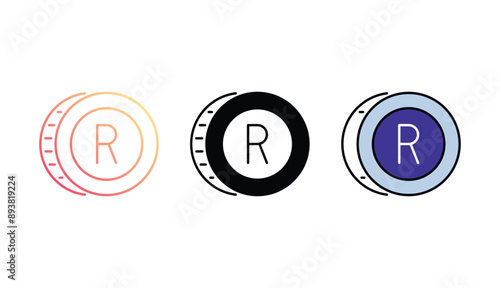 Rand icon design with white background stock illustration