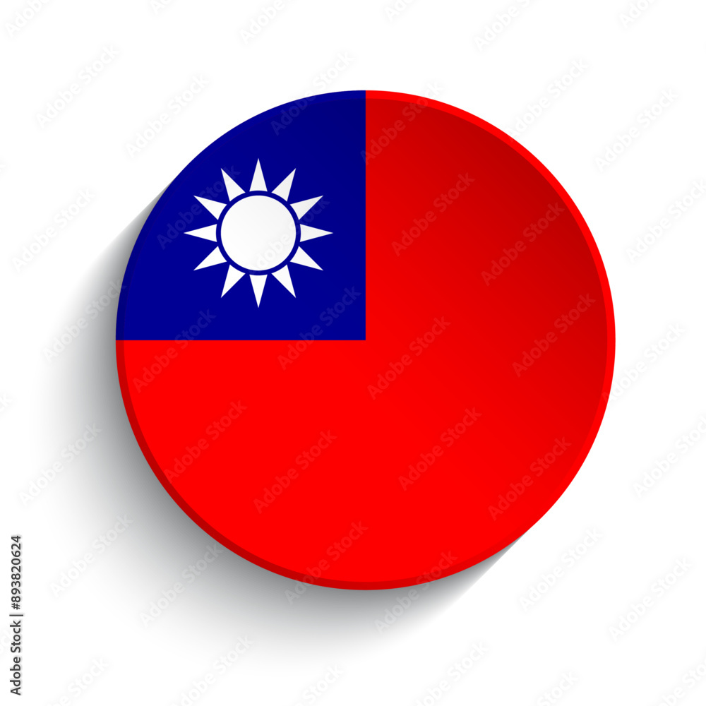 Obraz premium Taiwan flag button