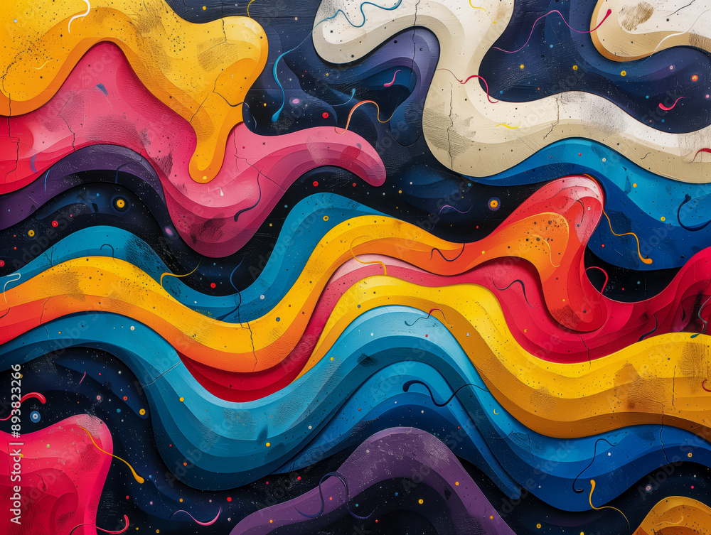 Fototapeta premium Trippy abstract wallpaper, modern art concept