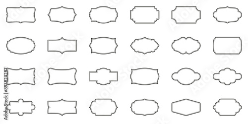 Vintage label set. Liner patches set. Vector illustration.