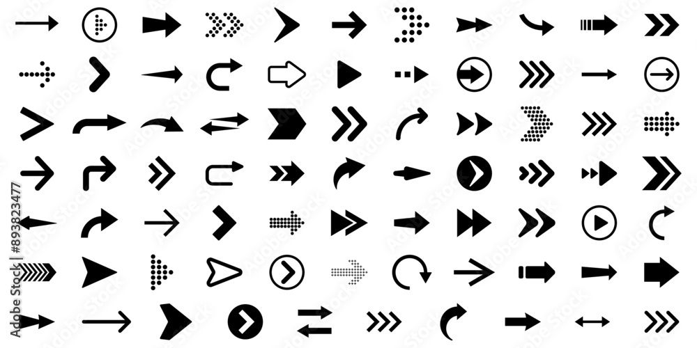 Arrow icon set. Modern simple arrows. Vector illustration. Arrow icon set. Modern simple arrows. Vector illustration.