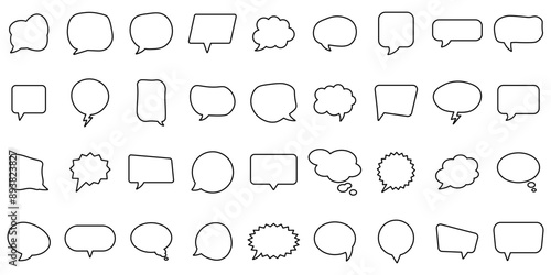 Speech bubble icon set. Linear style.