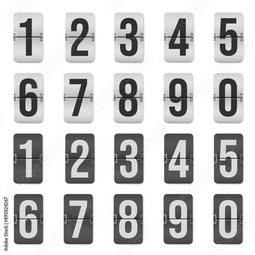 Countdown number set. Flip clock.