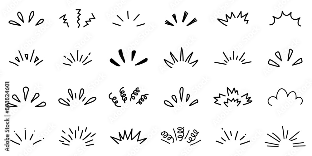 Obraz premium Doodle shine. Doodle shine collection. Vector illustration.