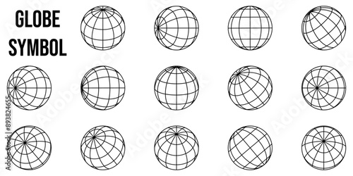 Globe icon set. Planet sign. Vector illustration.