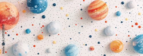 Toy moons on a white background. Vector flat minimalistic isolated illustration.