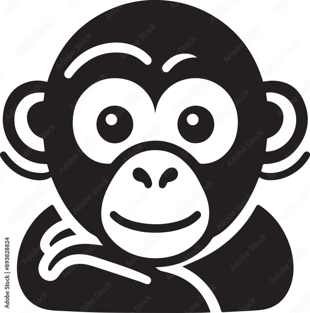 Bonobo icon isolated on a white background. Bonobo logo illustration. Bonobo icon isolated on a white background. Bonobo logo illustration.