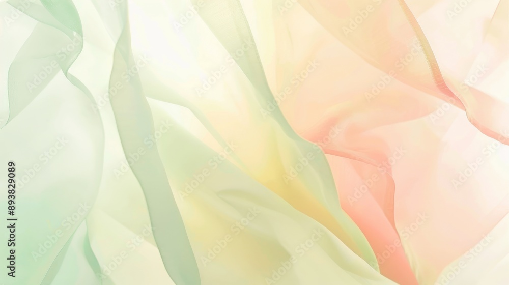 Obraz premium A calming pastel background with a blend of pale green, soft pink, and light yellow