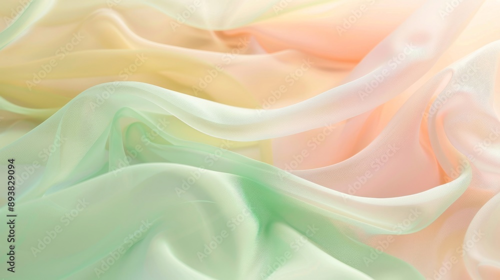 Fototapeta premium A calming pastel background with a blend of pale green, soft pink, and light yellow