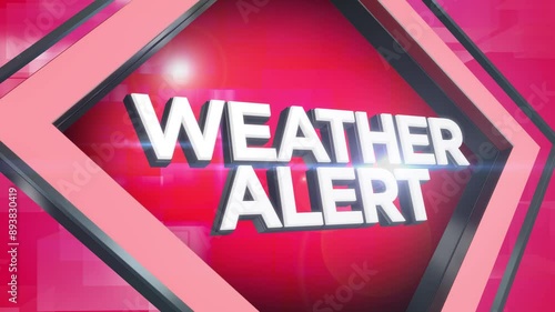 A dynamic green screen modern WEATHER ALERT background transition element. Blue and red versions included.	
