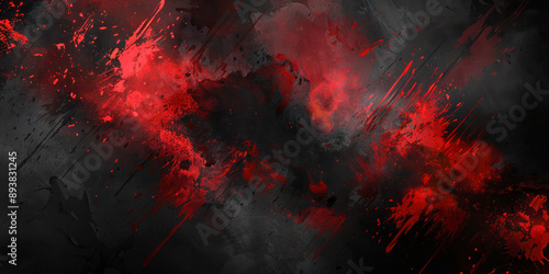 Dark Abstract Red and Black Texture. Abstract dark red and black texture with dynamic splashes and strokes creating a dramatic and intense composition.	