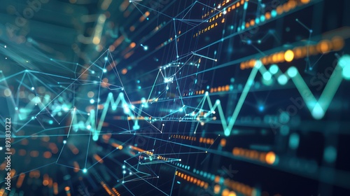 high-definition image showing an abstract representation of financial derivatives used in treasury risk management, illustrated as interconnected nodes and lines