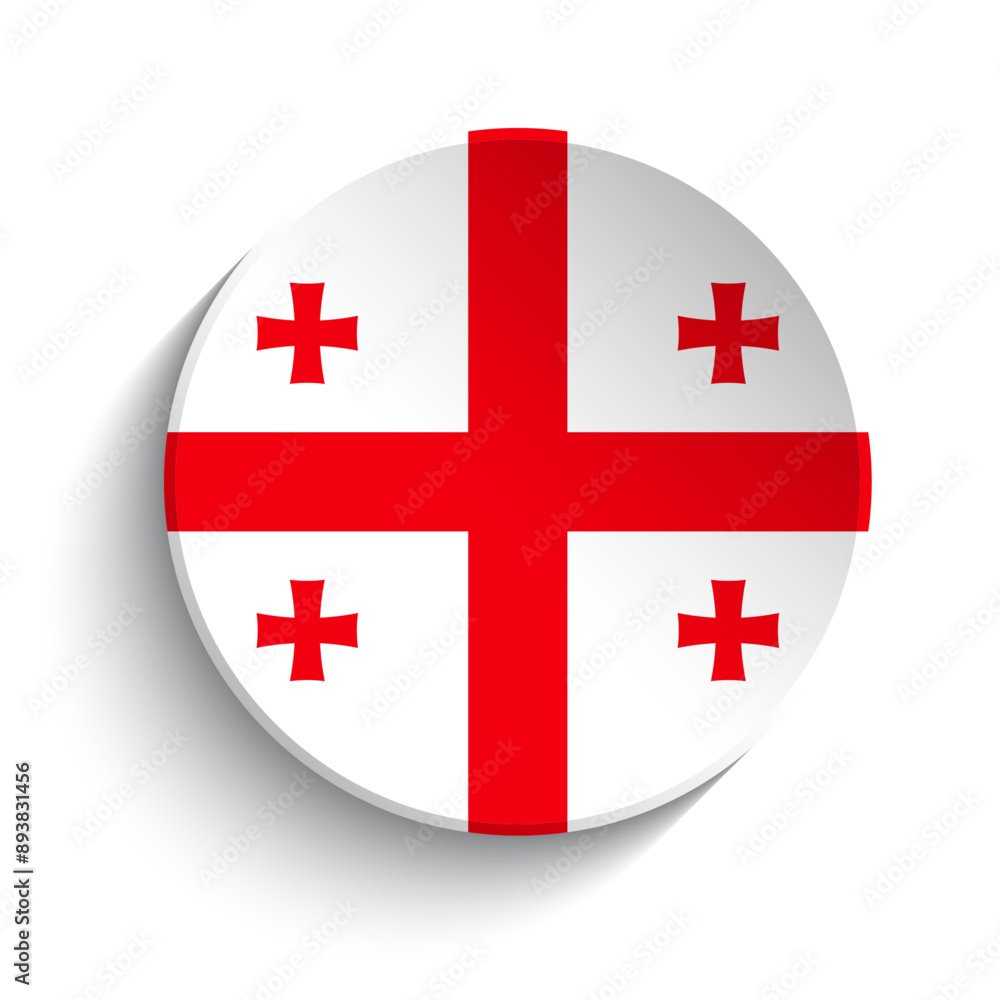 Obraz premium Georgia flag button