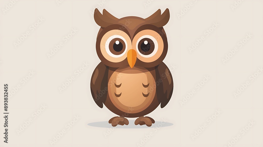 Fototapeta premium Cute Cartoon Owl Illustration