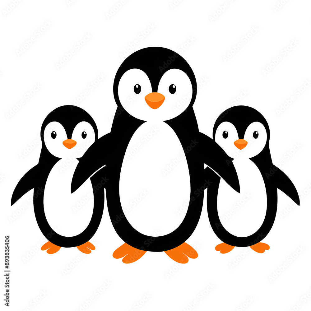 Fototapeta premium penguin, illustration on white background