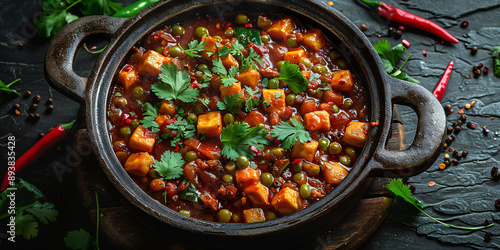 Traditional Sichuan Hot Pot Top View