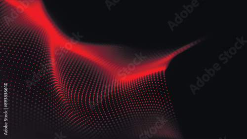 Abstract digital particle wave. Technology background. Futuristic dot wave. Network connection structure. Presentation design background. Technology or science banner. 3d vector illustration