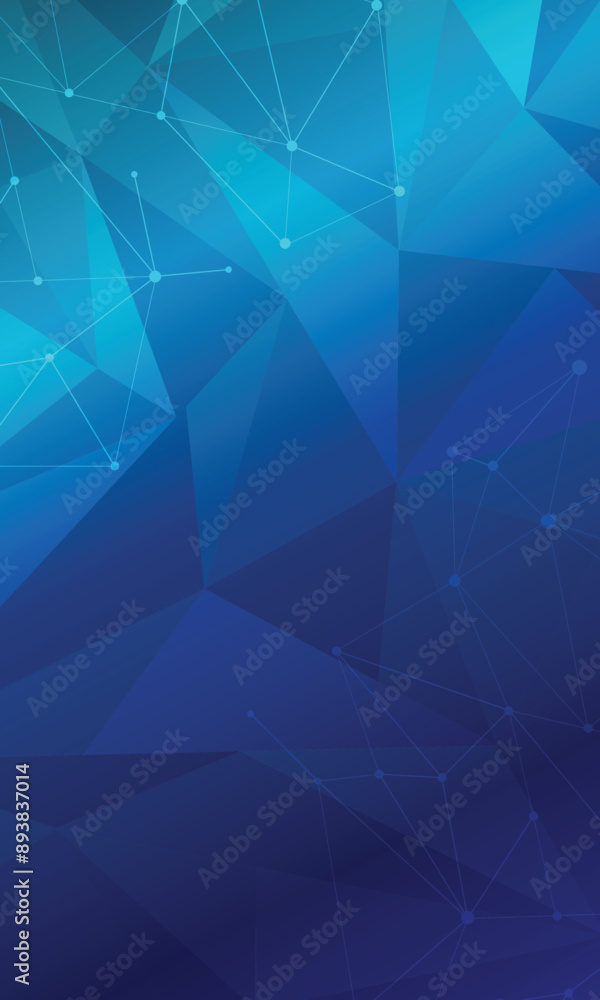 Fototapeta premium Blue gradient low poly wallpaper. Abstract futuristic technology background