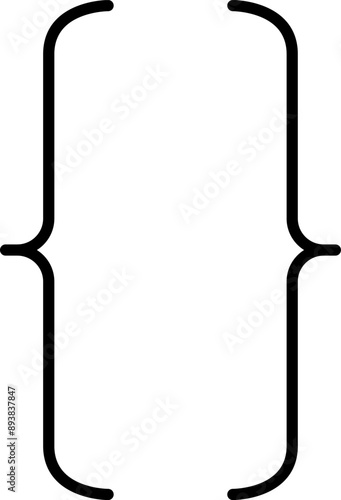 Braces or curly brackets icon. Curly braces, double symmetric brackets. Vector Typography symbols pair, frames for punctuation, maths, elements sign for text quote.