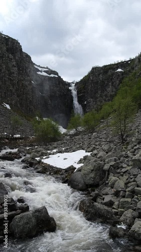 waterfall in the mountains