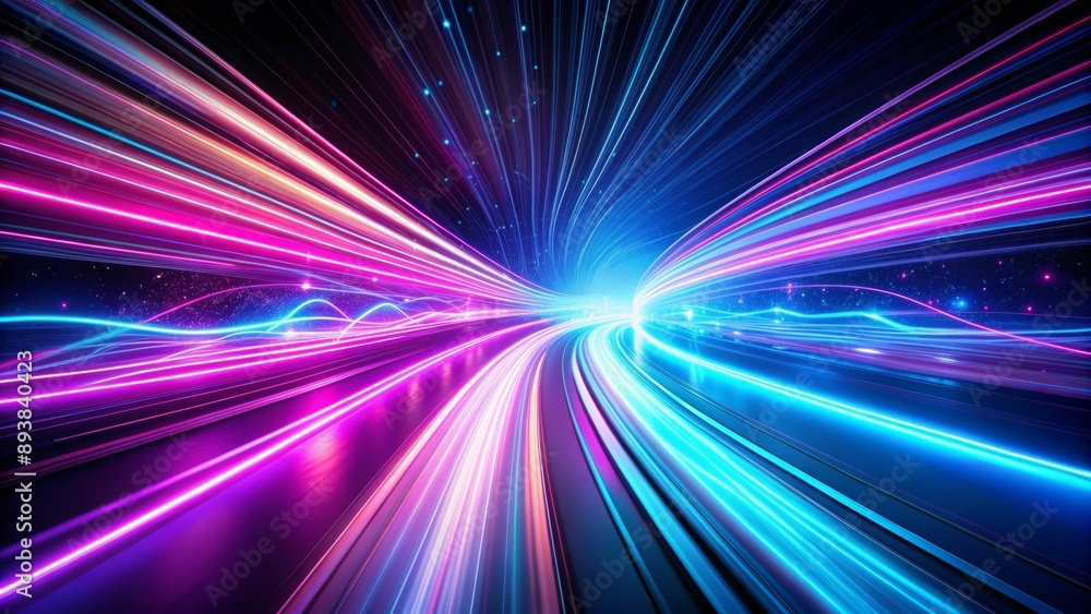 Colorful Light Trails on Dark Background Colorful Light Trails on Dark Background
