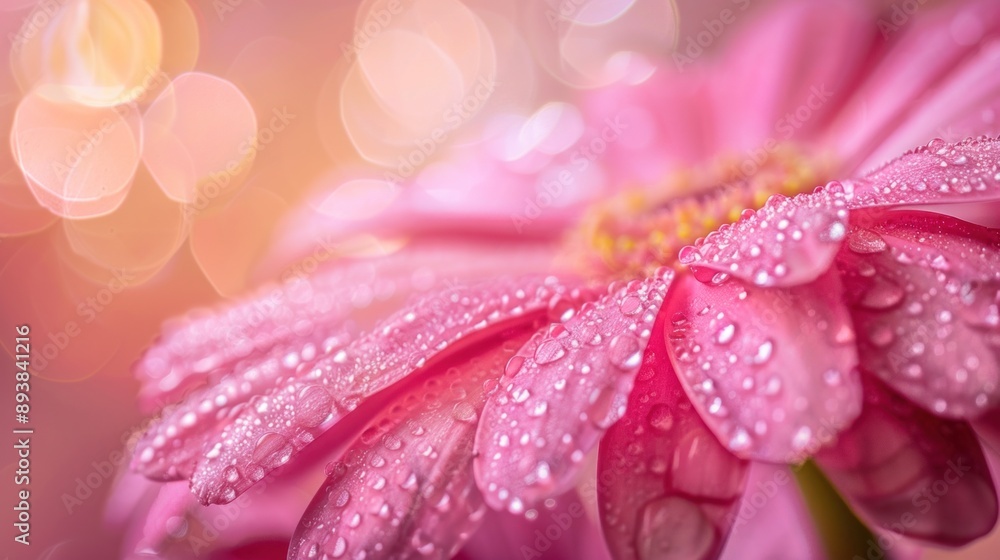 Pink Flower with Dew Drops Pink Flower with Dew Drops