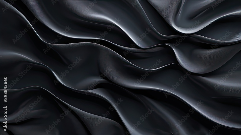 Fototapeta premium Smooth 3D fabric ripples with intricate patterns, forming a detailed abstract background