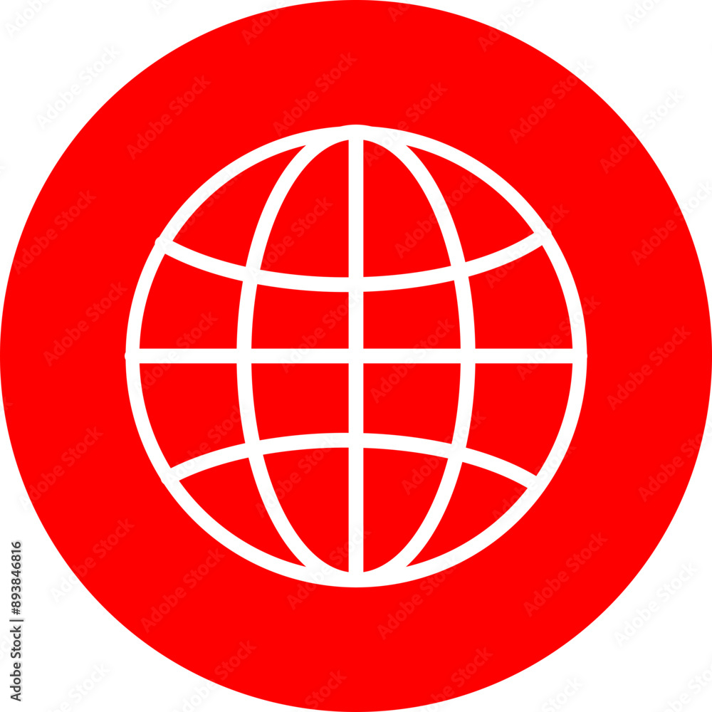 World Vector Line White Circle Red World Vector Line White Circle Red