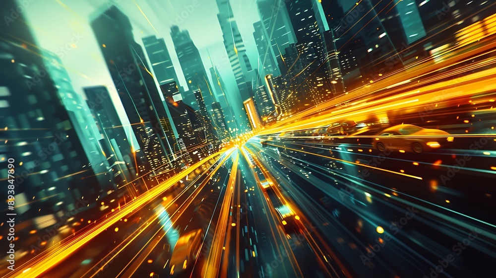 Cityscape of Lights and Speed Cityscape of Lights and Speed