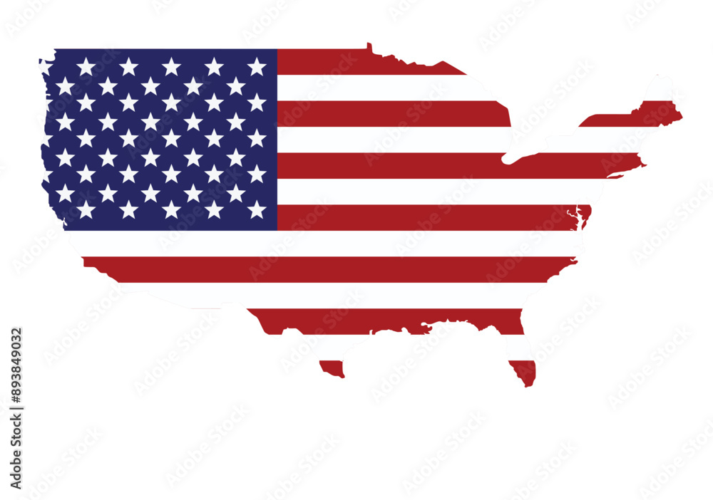 USA flag map. vector illustration USA flag map. vector illustration