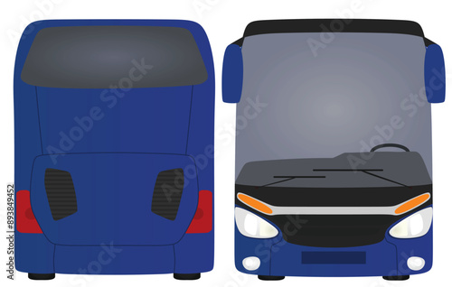 Blue tourist bus. vector illustration