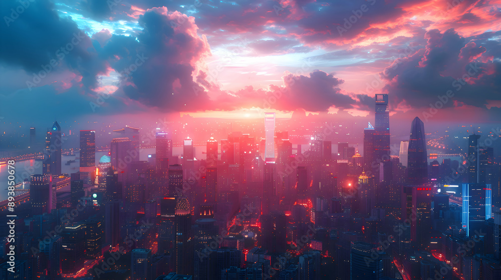 A futuristic cityscape where Ambient Computing integrates with infrastructure for smart living A futuristic cityscape where Ambient Computing integrates with infrastructure for smart living