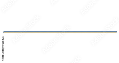 New medium horizontal metal pipe made of metal. On isolated transparent background.