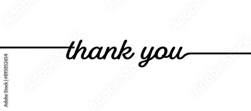VECTOR Thank you hand drawn inscription with lines. Calligraphic inscription, vector illustration.