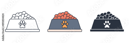 Pet Food Bowl icon symbol vector illustration isolated on white background