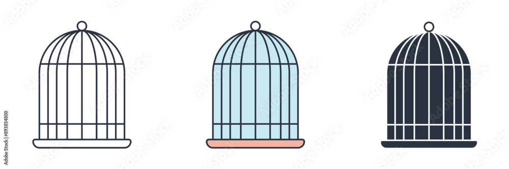 Bird Cage icon symbol vector illustration isolated on white background Bird Cage icon symbol vector illustration isolated on white background