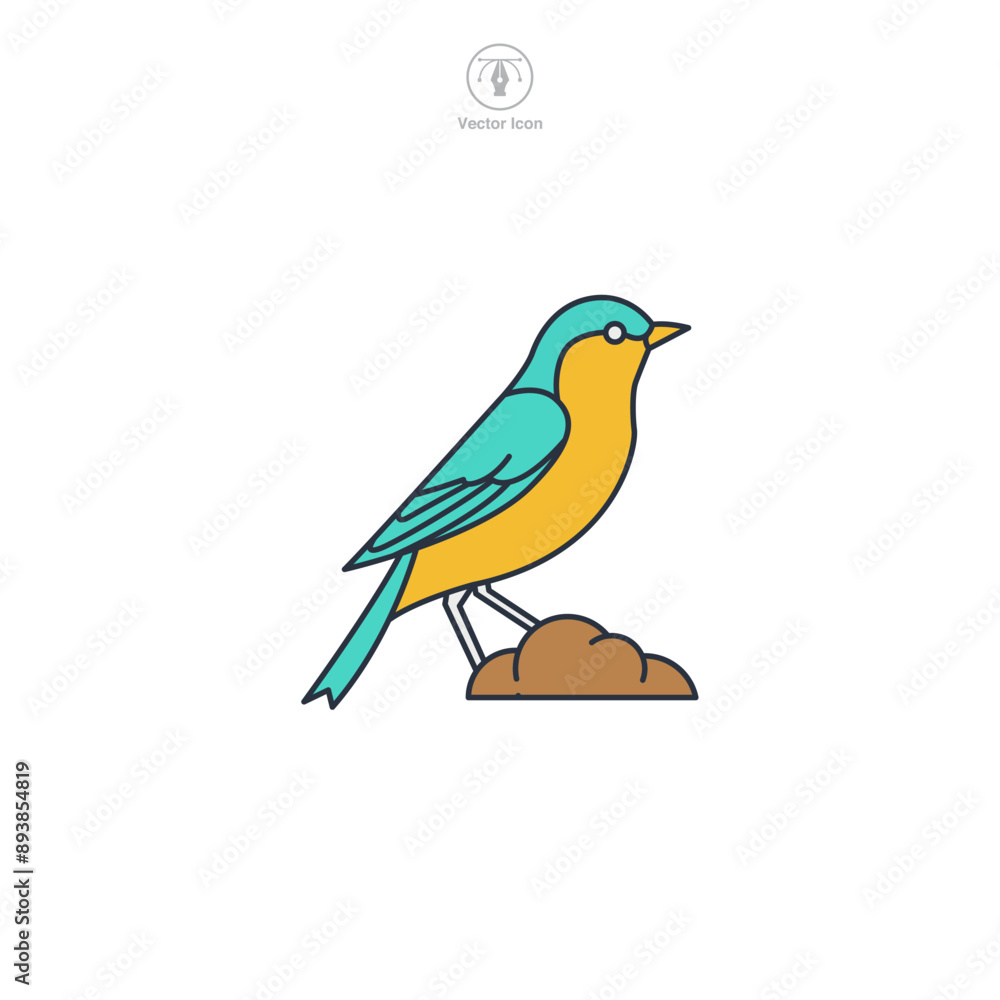 Obraz premium Bird icon symbol vector illustration isolated on white background