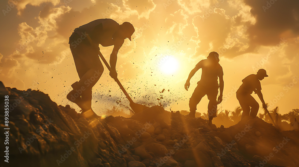 Obraz premium people working under the sun