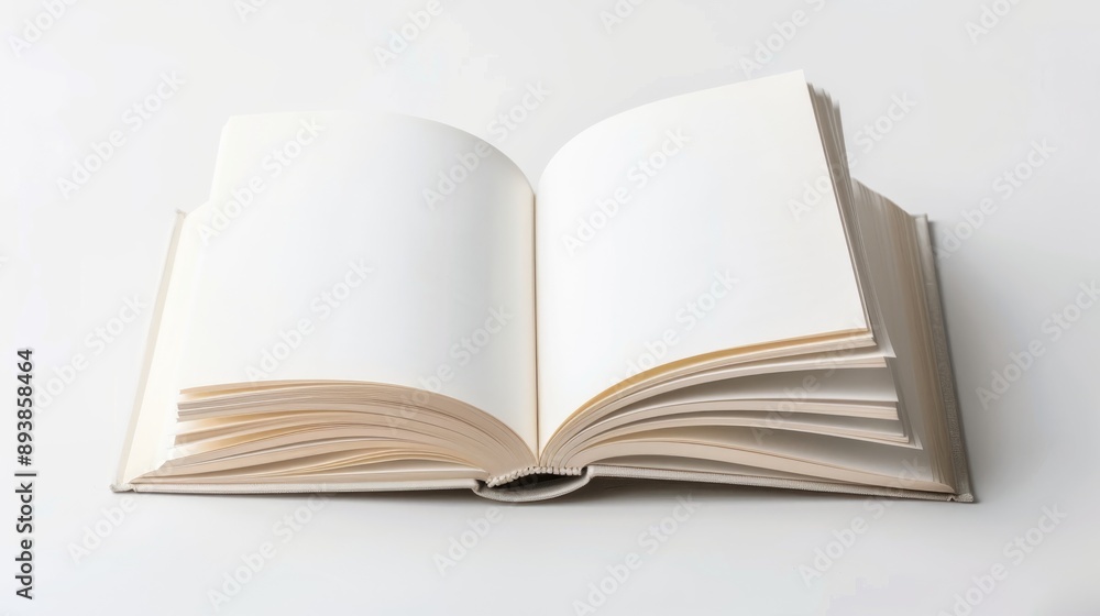 Blank book displayed on white background Blank book displayed on white background