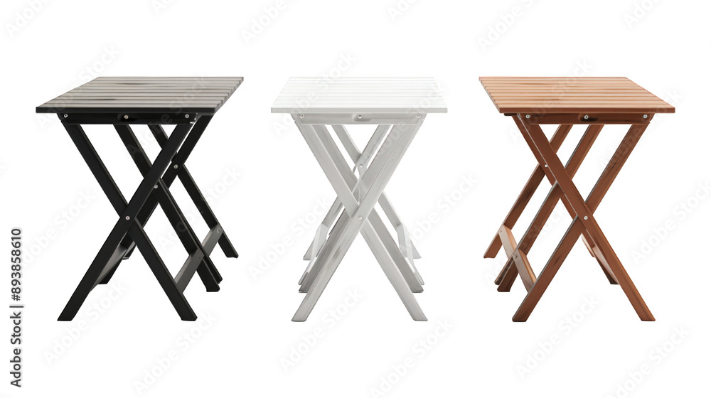 Collection Of Varieties Of Office Tables Black White And Brown For Multifunctional Use And Brochures isolated on transparent background. Generative ai Collection Of Varieties Of Office Tables Black White And Brown For Multifunctional Use And Brochures isolated on transparent background. Generative ai