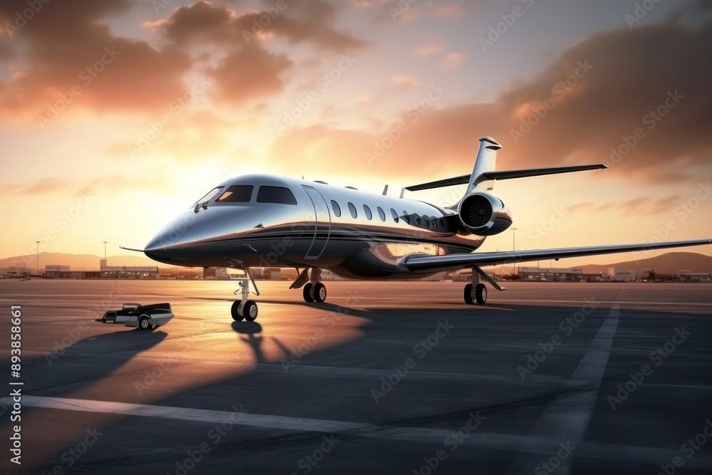 Private jet concept standing outside Private jet concept standing outside